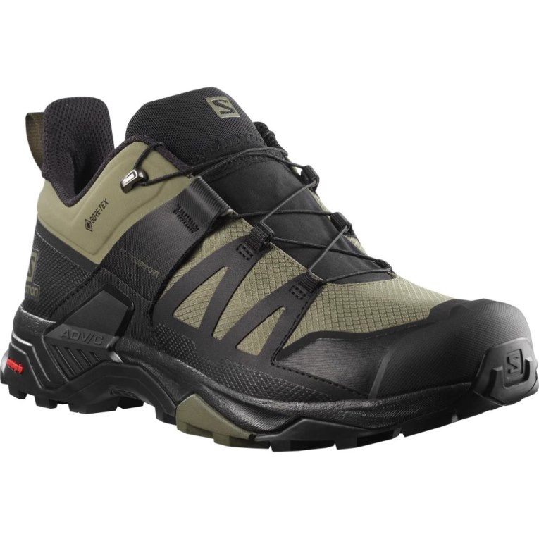 Tenis Senderismo Salomon X Ultra 4 GTX Hombre Negros Verde Oliva | MX OYPK917